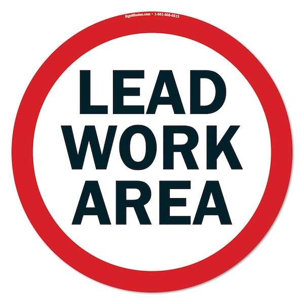 Signmission Lead Work Area 16in Non-Slip Floor Marker, 16" x 16", FD-C-16-99918 FD-C-16-99918 - main